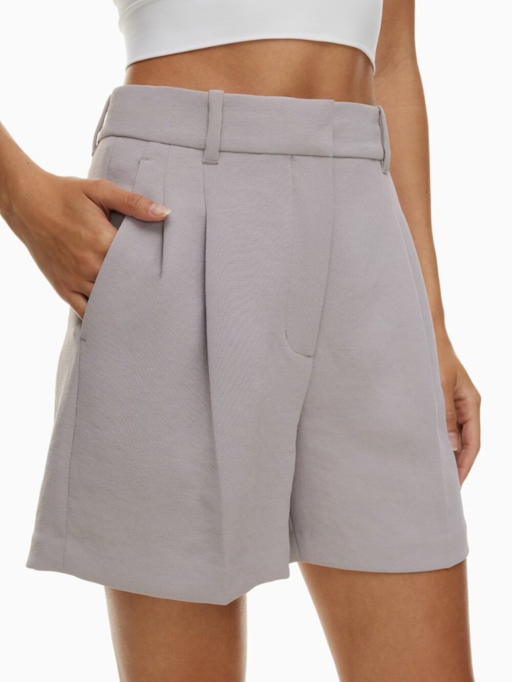 Aritzia The Effortless Short Mid-Thigh Crepette Ashen Grey Size 0